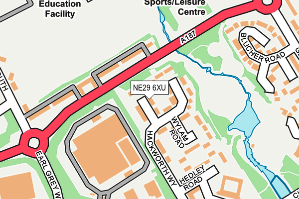 NE29 6XU map - OS OpenMap – Local (Ordnance Survey)
