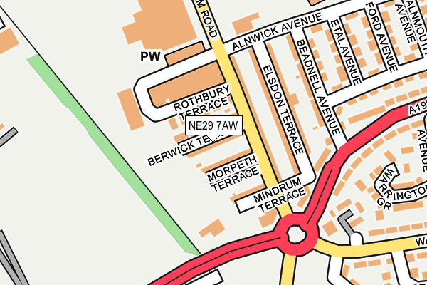 NE29 7AW map - OS OpenMap – Local (Ordnance Survey) NE29 7AW map - OS OpenMap – Local (Ordnance Survey)
