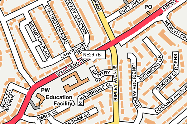 NE29 7BT map - OS OpenMap – Local (Ordnance Survey) NE29 7BT map - OS OpenMap – Local (Ordnance Survey)