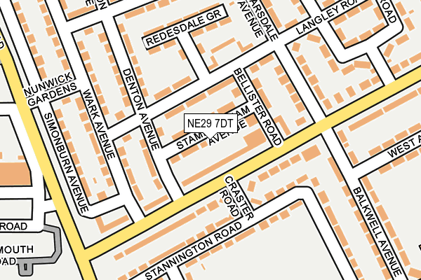 NE29 7DT map - OS OpenMap – Local (Ordnance Survey) NE29 7DT map - OS OpenMap – Local (Ordnance Survey)