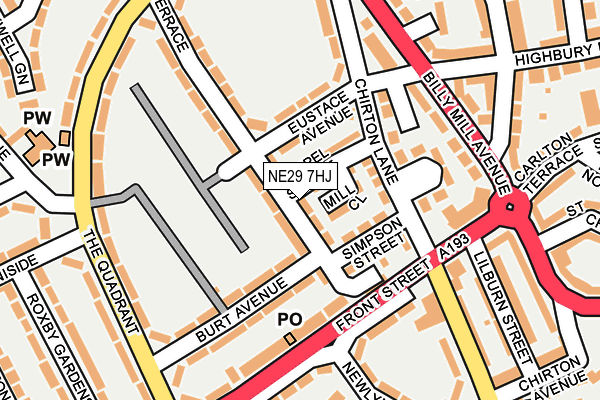 NE29 7HJ map - OS OpenMap – Local (Ordnance Survey) NE29 7HJ map - OS OpenMap – Local (Ordnance Survey)