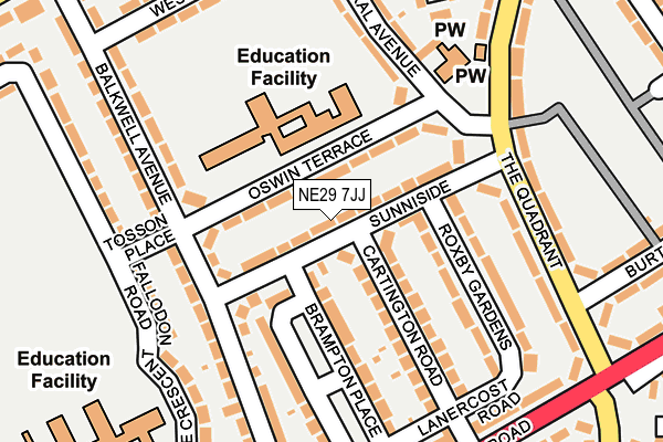 NE29 7JJ map - OS OpenMap – Local (Ordnance Survey) NE29 7JJ map - OS OpenMap – Local (Ordnance Survey)