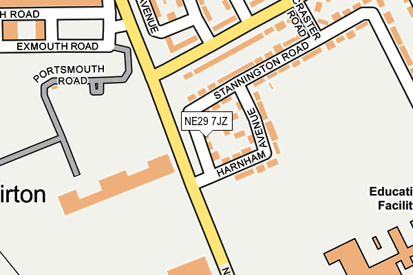 NE29 7JZ map - OS OpenMap – Local (Ordnance Survey)