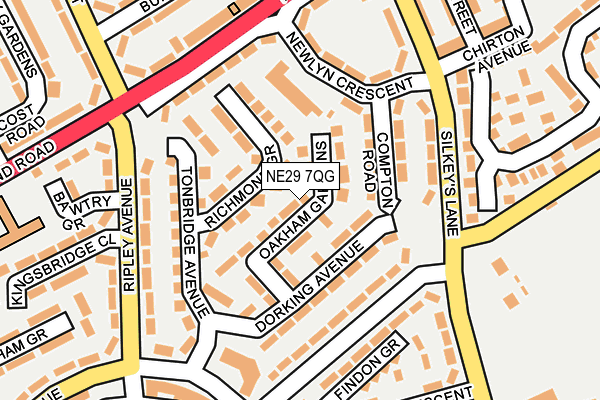 NE29 7QG map - OS OpenMap – Local (Ordnance Survey) NE29 7QG map - OS OpenMap – Local (Ordnance Survey)