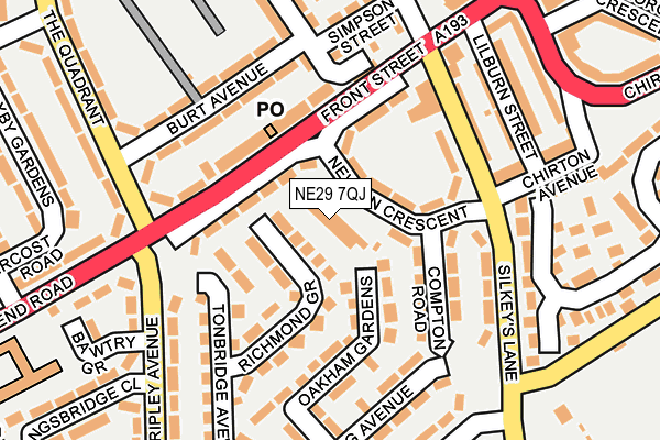 NE29 7QJ map - OS OpenMap – Local (Ordnance Survey) NE29 7QJ map - OS OpenMap – Local (Ordnance Survey)