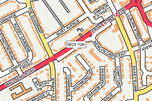 NE29 7QN map - OS OpenMap – Local (Ordnance Survey) NE29 7QN map - OS OpenMap – Local (Ordnance Survey)