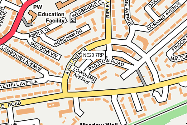 NE29 7RP map - OS OpenMap – Local (Ordnance Survey)
