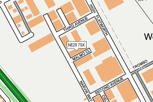 NE29 7SX map - OS OpenMap – Local (Ordnance Survey) NE29 7SX map - OS OpenMap – Local (Ordnance Survey)