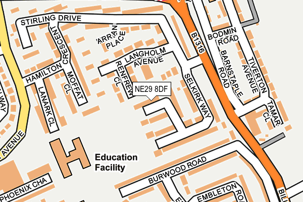 NE29 8DF map - OS OpenMap – Local (Ordnance Survey) NE29 8DF map - OS OpenMap – Local (Ordnance Survey)