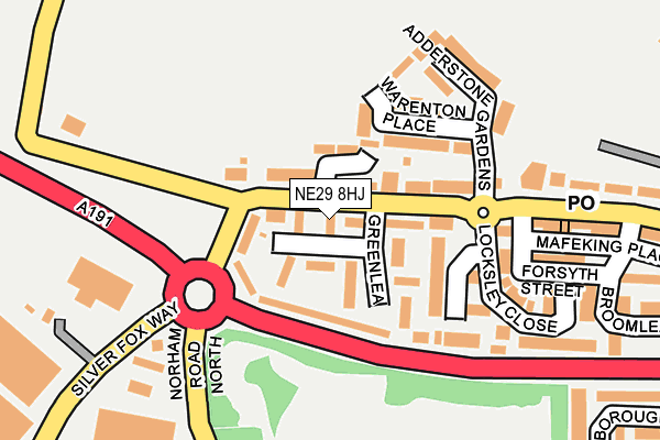 NE29 8HJ map - OS OpenMap – Local (Ordnance Survey) NE29 8HJ map - OS OpenMap – Local (Ordnance Survey)