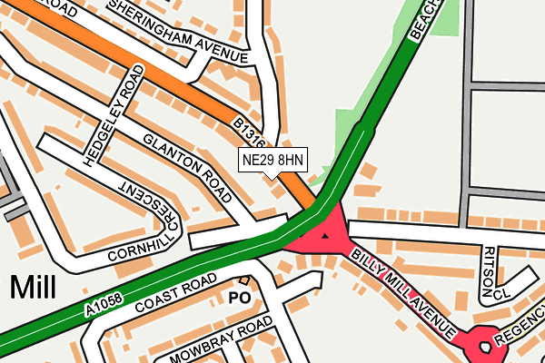 NE29 8HN map - OS OpenMap – Local (Ordnance Survey) NE29 8HN map - OS OpenMap – Local (Ordnance Survey)
