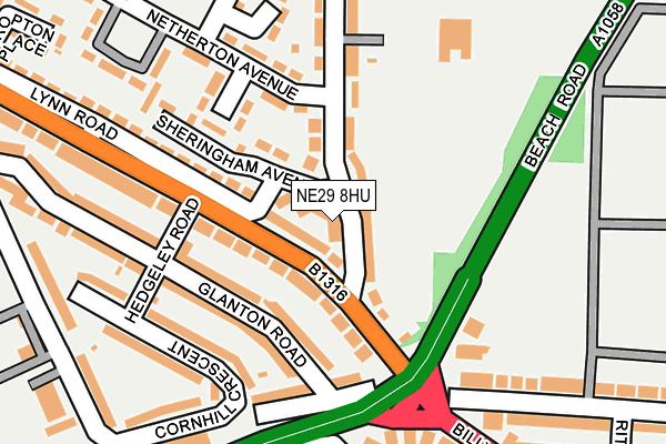 NE29 8HU map - OS OpenMap – Local (Ordnance Survey) NE29 8HU map - OS OpenMap – Local (Ordnance Survey)