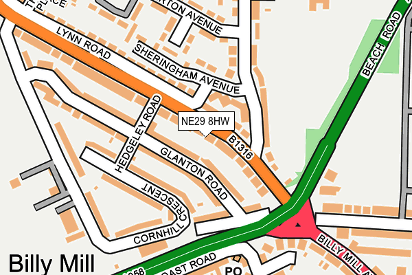 NE29 8HW map - OS OpenMap – Local (Ordnance Survey) NE29 8HW map - OS OpenMap – Local (Ordnance Survey)
