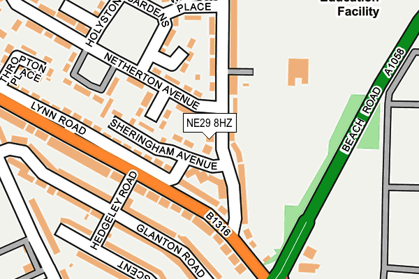 NE29 8HZ map - OS OpenMap – Local (Ordnance Survey) NE29 8HZ map - OS OpenMap – Local (Ordnance Survey)