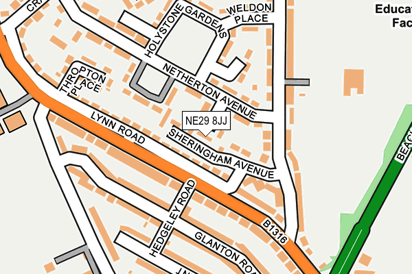 NE29 8JJ map - OS OpenMap – Local (Ordnance Survey) NE29 8JJ map - OS OpenMap – Local (Ordnance Survey)