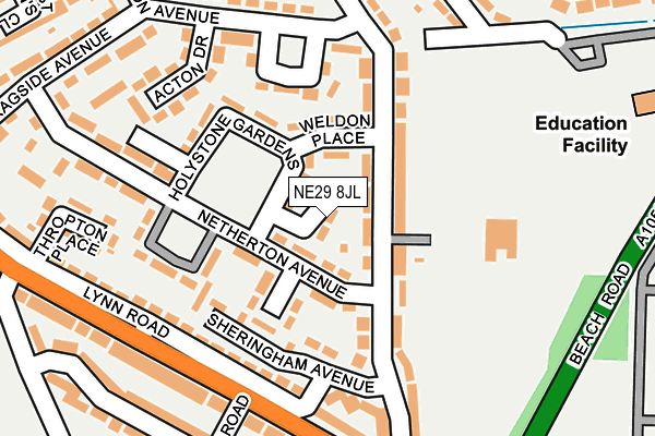 NE29 8JL map - OS OpenMap – Local (Ordnance Survey) NE29 8JL map - OS OpenMap – Local (Ordnance Survey)