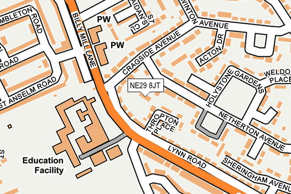 NE29 8JT map - OS OpenMap – Local (Ordnance Survey) NE29 8JT map - OS OpenMap – Local (Ordnance Survey)