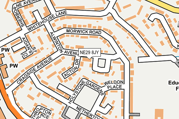NE29 8JY map - OS OpenMap – Local (Ordnance Survey) NE29 8JY map - OS OpenMap – Local (Ordnance Survey)