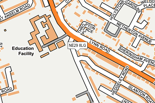 NE29 8LG map - OS OpenMap – Local (Ordnance Survey) NE29 8LG map - OS OpenMap – Local (Ordnance Survey)