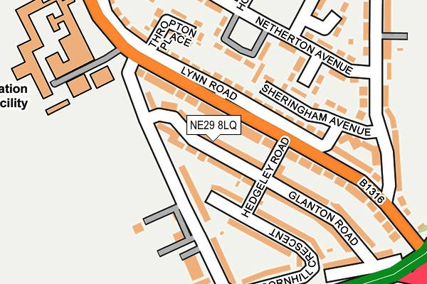 NE29 8LQ map - OS OpenMap – Local (Ordnance Survey) NE29 8LQ map - OS OpenMap – Local (Ordnance Survey)