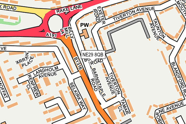 NE29 8QB map - OS OpenMap – Local (Ordnance Survey) NE29 8QB map - OS OpenMap – Local (Ordnance Survey)