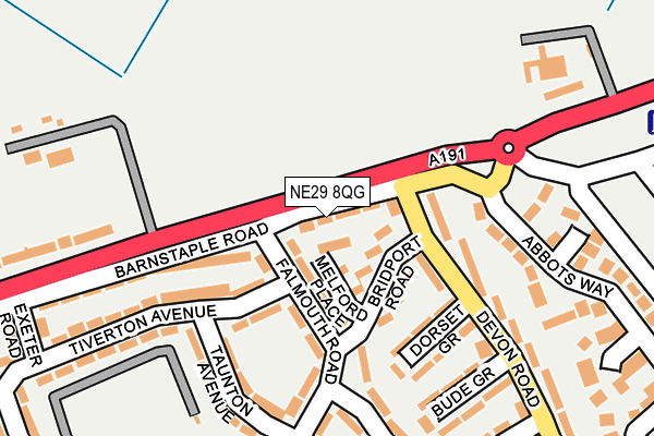 NE29 8QG map - OS OpenMap – Local (Ordnance Survey) NE29 8QG map - OS OpenMap – Local (Ordnance Survey)