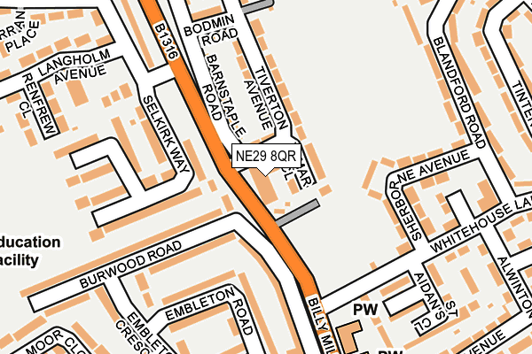NE29 8QR map - OS OpenMap – Local (Ordnance Survey) NE29 8QR map - OS OpenMap – Local (Ordnance Survey)