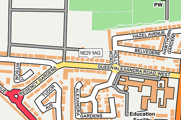 NE29 9AQ map - OS OpenMap – Local (Ordnance Survey) NE29 9AQ map - OS OpenMap – Local (Ordnance Survey)