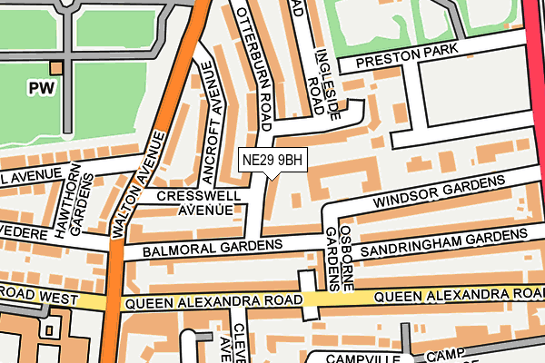 NE29 9BH map - OS OpenMap – Local (Ordnance Survey) NE29 9BH map - OS OpenMap – Local (Ordnance Survey)