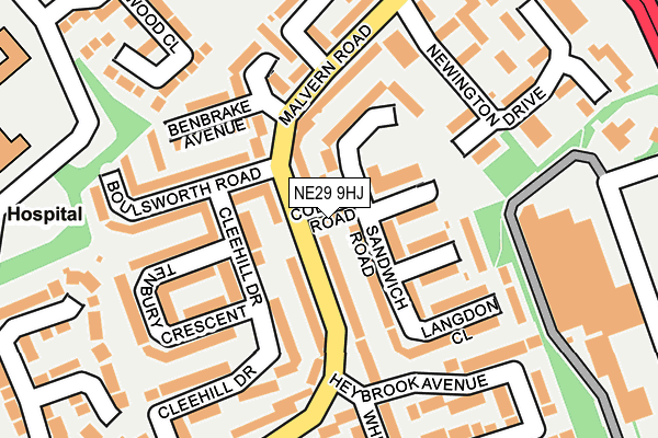 NE29 9HJ map - OS OpenMap – Local (Ordnance Survey) NE29 9HJ map - OS OpenMap – Local (Ordnance Survey)
