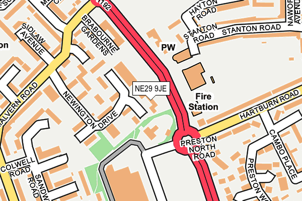 NE29 9JE map - OS OpenMap – Local (Ordnance Survey) NE29 9JE map - OS OpenMap – Local (Ordnance Survey)