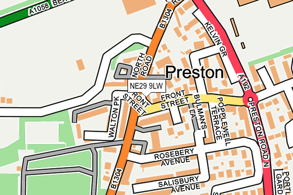 NE29 9LW map - OS OpenMap – Local (Ordnance Survey) NE29 9LW map - OS OpenMap – Local (Ordnance Survey)