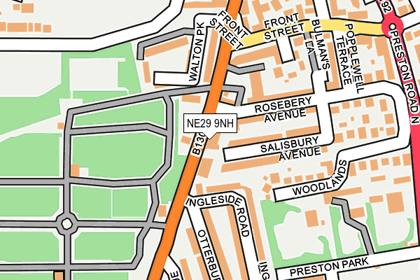 NE29 9NH map - OS OpenMap – Local (Ordnance Survey) NE29 9NH map - OS OpenMap – Local (Ordnance Survey)