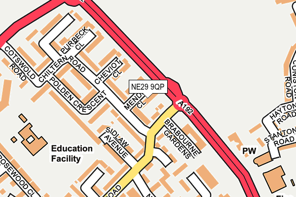 NE29 9QP map - OS OpenMap – Local (Ordnance Survey) NE29 9QP map - OS OpenMap – Local (Ordnance Survey)