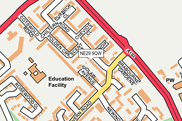 NE29 9QW map - OS OpenMap – Local (Ordnance Survey) NE29 9QW map - OS OpenMap – Local (Ordnance Survey)