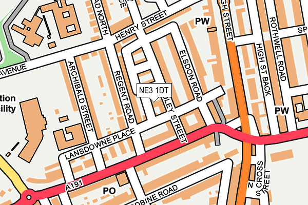 NE3 1DT map - OS OpenMap – Local (Ordnance Survey) NE3 1DT map - OS OpenMap – Local (Ordnance Survey)
