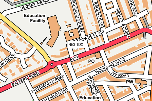 NE3 1DX map - OS OpenMap – Local (Ordnance Survey) NE3 1DX map - OS OpenMap – Local (Ordnance Survey)