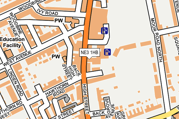 NE3 1HB map - OS OpenMap – Local (Ordnance Survey) NE3 1HB map - OS OpenMap – Local (Ordnance Survey)