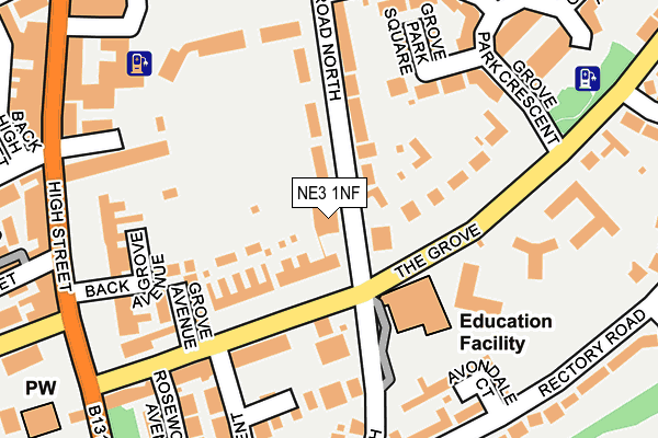 NE3 1NF map - OS OpenMap – Local (Ordnance Survey) NE3 1NF map - OS OpenMap – Local (Ordnance Survey)