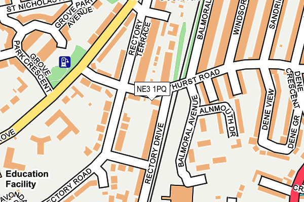 NE3 1PQ map - OS OpenMap – Local (Ordnance Survey) NE3 1PQ map - OS OpenMap – Local (Ordnance Survey)