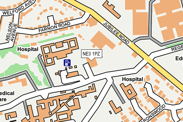 NE3 1PZ map - OS OpenMap – Local (Ordnance Survey) NE3 1PZ map - OS OpenMap – Local (Ordnance Survey)