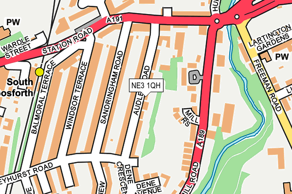 NE3 1QH map - OS OpenMap – Local (Ordnance Survey) NE3 1QH map - OS OpenMap – Local (Ordnance Survey)