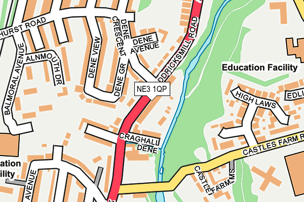 NE3 1QP map - OS OpenMap – Local (Ordnance Survey) NE3 1QP map - OS OpenMap – Local (Ordnance Survey)