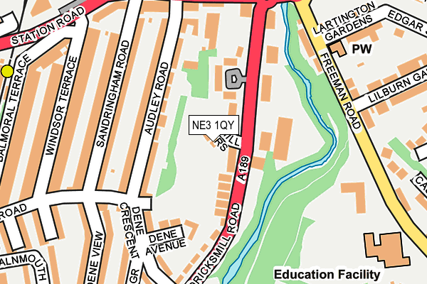 NE3 1QY map - OS OpenMap – Local (Ordnance Survey) NE3 1QY map - OS OpenMap – Local (Ordnance Survey)