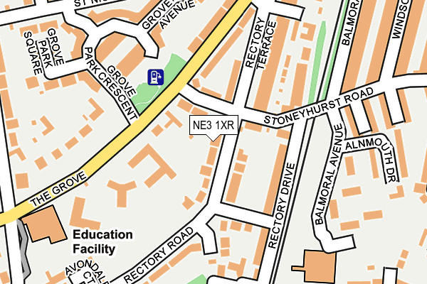 NE3 1XR map - OS OpenMap – Local (Ordnance Survey) NE3 1XR map - OS OpenMap – Local (Ordnance Survey)