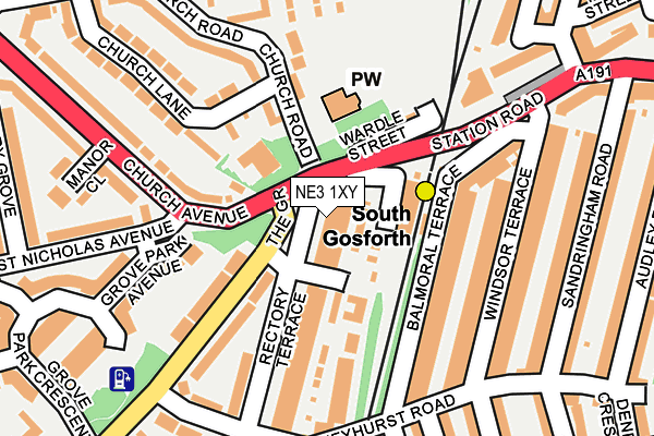 NE3 1XY map - OS OpenMap – Local (Ordnance Survey) NE3 1XY map - OS OpenMap – Local (Ordnance Survey)