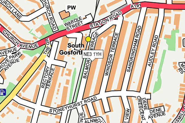 NE3 1YH map - OS OpenMap – Local (Ordnance Survey) NE3 1YH map - OS OpenMap – Local (Ordnance Survey)