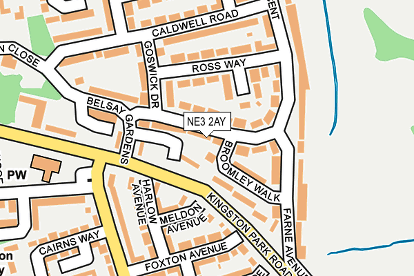 NE3 2AY map - OS OpenMap – Local (Ordnance Survey) NE3 2AY map - OS OpenMap – Local (Ordnance Survey)