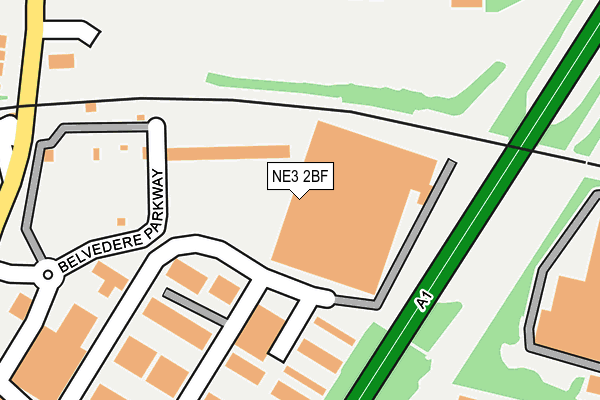 NE3 2BF map - OS OpenMap – Local (Ordnance Survey) NE3 2BF map - OS OpenMap – Local (Ordnance Survey)