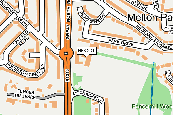 NE3 2DT map - OS OpenMap – Local (Ordnance Survey) NE3 2DT map - OS OpenMap – Local (Ordnance Survey)